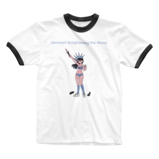 Feminism Enlightening the World 1.1 リンガーTシャツ