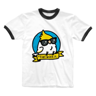 Chubby Bird サングラスをかけたオカメインコ Ringer T-Shirt
