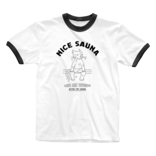 ナイスサウナ（猫） Ringer T-Shirt