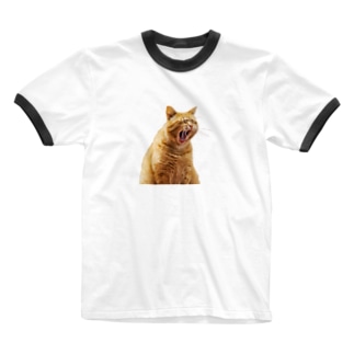 あくびネコ / yawning cat Ringer T-Shirt