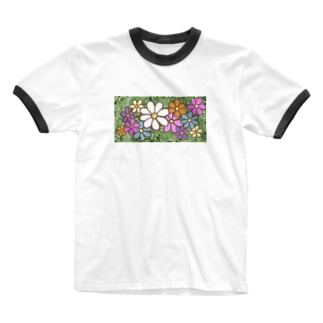 手描きのお花 Ringer T-Shirt