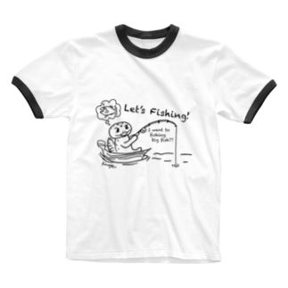釣りするレオパ Ringer T-Shirt