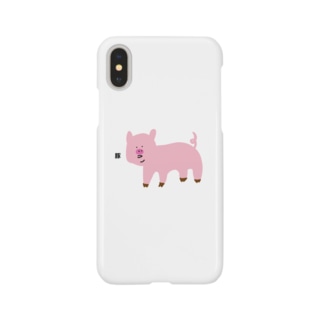 さぁでかけよう 豚 ピンク 切れキャラ あご かっこいい シンプル 動物 Smartphone Cases Iphone Gifts Suzuri