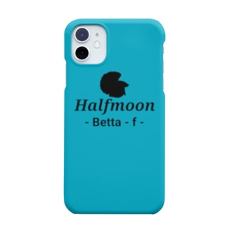 Halfmoon Betta⑤Black(Turquoiseblue) Smartphone Case