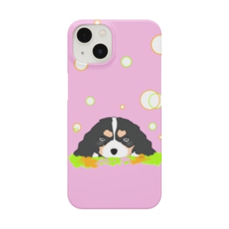 癒し犬　キャバリアトライカラー　ピンク Smartphone Case