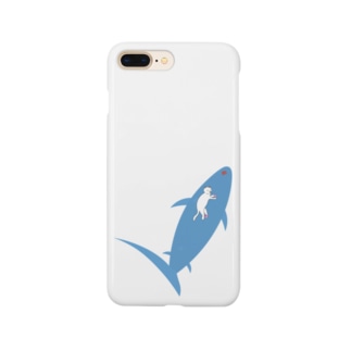 サメに乗って昼寝する猫 Smartphone Case