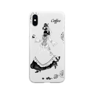 【Lady's sweet coffee】コーヒー Soft Clear Smartphone Case