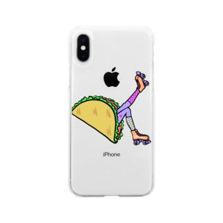 タコス　ローラースケート　ガール  TACOS ROLLER GIRL DOT 水玉　ドット　Tacos Rollerskate Rainbow Soft Clear Smartphone Case