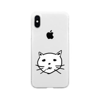 しょぼしょぼ猫グッズ Soft Clear Smartphone Case