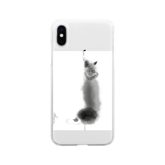 ノルウェージャンフォレストキャット黒猫 Soft Clear Smartphone Case