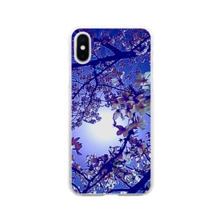 桜と月 Soft Clear Smartphone Case