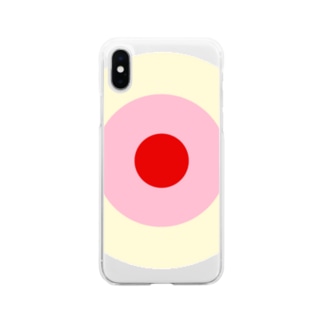 サークルa・クリーム・ピンク・赤 Soft Clear Smartphone Case