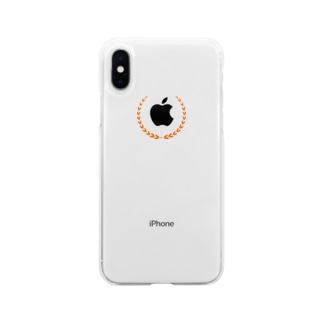 りんごを飾るリーフ(橙) Soft Clear Smartphone Case