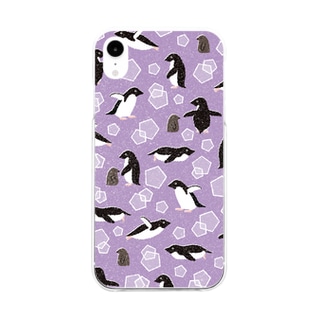 ペンギン（紫） Soft Clear Smartphone Case