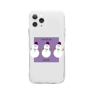 まるくて かわいい purple Soft Clear Smartphone Case