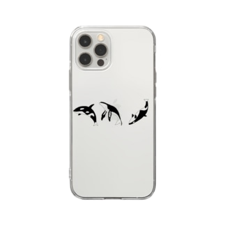 クジラとシャチ Soft Clear Smartphone Case