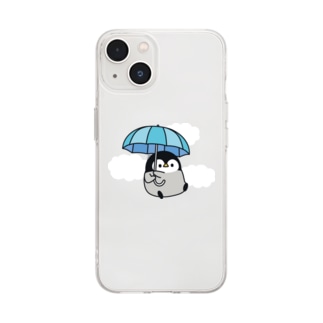 心くばりペンギン　雨の日ver. Soft Clear Smartphone Case