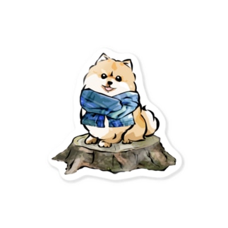 マフラー犬　ポメラニアン Sticker