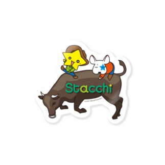 Stacchi 星野さん＆ブル 飛騨牛ロデオ Sticker
