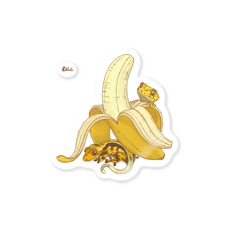 クレステッドゲッコー(ピンストライプ、ダルメシアン)×バナナ Sticker