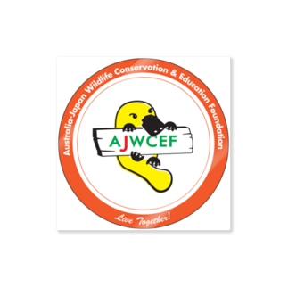 【四角カット】 AJWCEF オリジナル カモノハシステッカー オレンジ Sticker