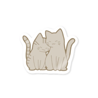 仲良し猫　鯖トラ&灰 Sticker