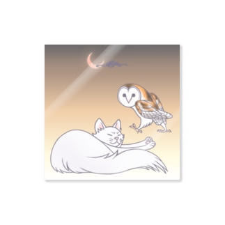 猫とメンフクロウ Sticker