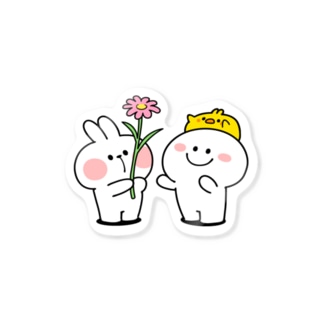 Spoiled Rabbit Flower / あまえんぼうさちゃん フラワー  Sticker