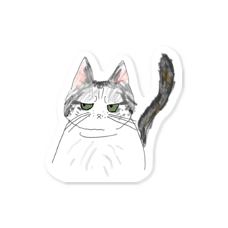 ふてぶてしい顔の猫 Sticker