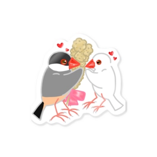 粟穂をプレゼント 桜&白文鳥 Sticker