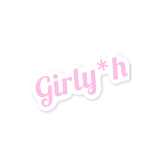 Girly*hロゴ(pink) Sticker
