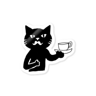 喫茶・髭猫ロゴマーク① Sticker