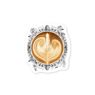 【Lady's sweet coffee】ラテアート エレガンスリーフ / With accessories Sticker