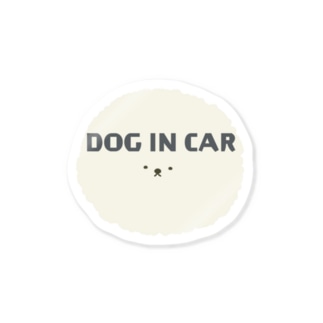 DOG IN CAR 3本しっぽのビションフリーゼ Sticker
