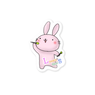 Loveit darts ウサギ ロゴ入り Sticker