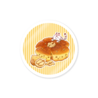 にゃんこ＆食《くるみパン》しましま円 Sticker