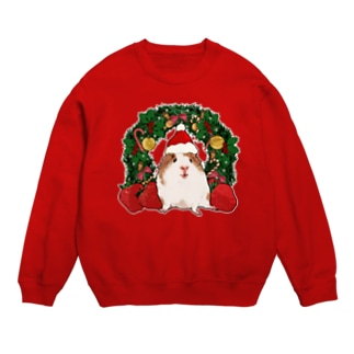 ださかわいい！モルモットのクリスマスセーター風 Crew Neck Sweatshirt