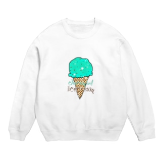チョコミントアイスクリーム Crew Neck Sweatshirt