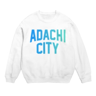 足立区 ADACHI CITY ロゴブルー Crew Neck Sweatshirt