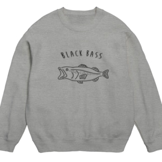 ブラックバス ゆるい魚イラスト #2 釣り Crew Neck Sweatshirt