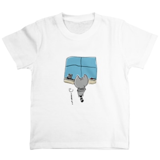灰色猫と窓 背景なし Regular Fit T-Shirt