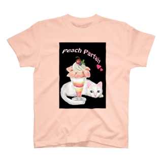 白猫とピーチパフェ Regular Fit T-Shirt