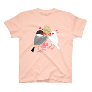 粟穂をプレゼント 桜&白文鳥 Regular Fit T-Shirt