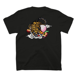 虎と桃バックプリント Regular Fit T-Shirt