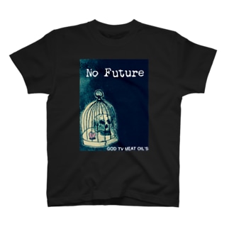 No  Future-スカル×鳥かご T-Shirt