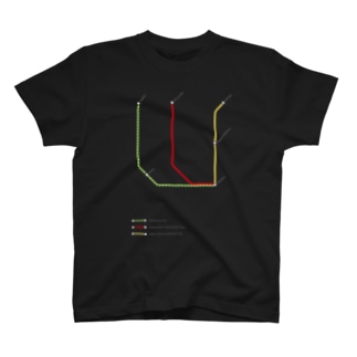 Rail Line Alphabet T-shirts 〈 W 〉 Regular Fit T-Shirt