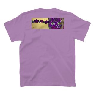 【猫】【家紋】【桔梗】【紫】 Regular Fit T-Shirt