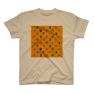 （小）スイカ 西瓜 Watermelon dot （イエロー） Regular Fit T-Shirt