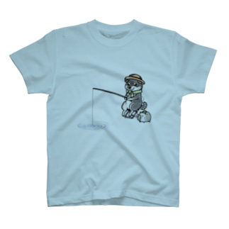 座り釣り柴・大（黒柴） Regular Fit T-Shirt