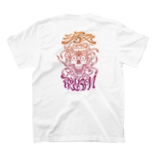 Y's札 Skull T 白 (Color Print) Regular Fit T-Shirt
